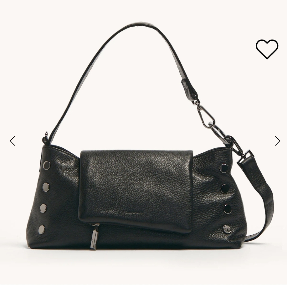 Hammitt VIP Satchel Black/Gunmetal Leather Shoulder Bag